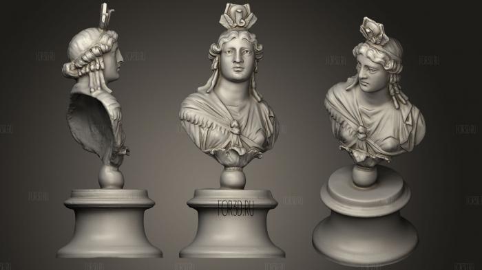 Roman Bust Of Isis 3d stl for CNC